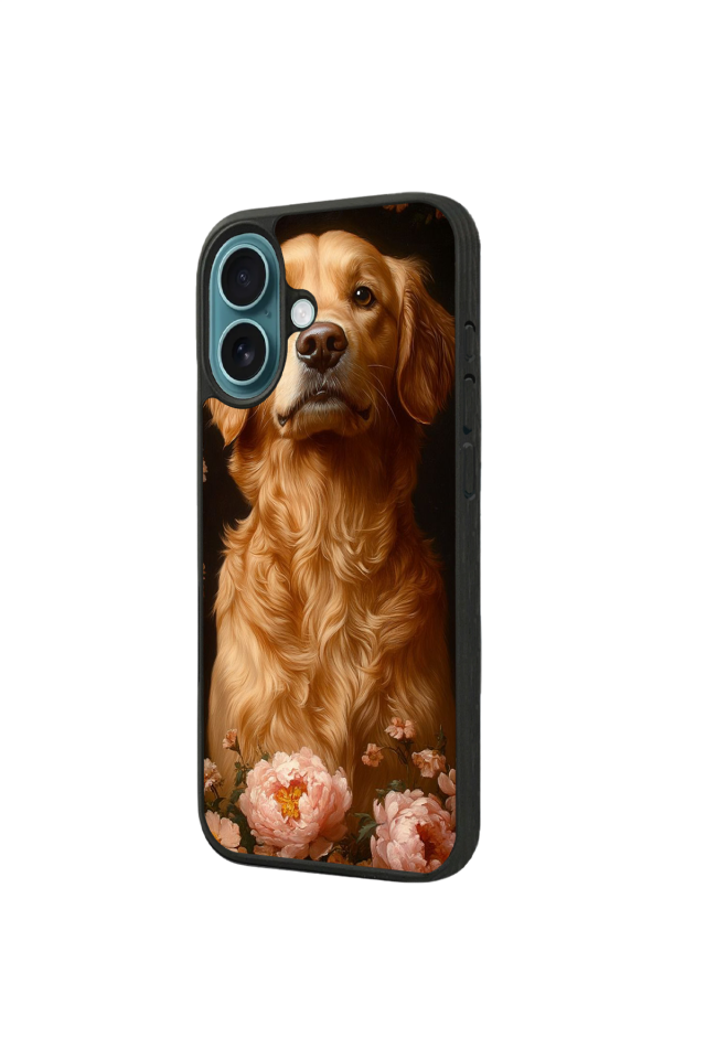 iPhone 16 Uyumlu Golden Kopek Tasarımlı Glossy Premium Kılıf