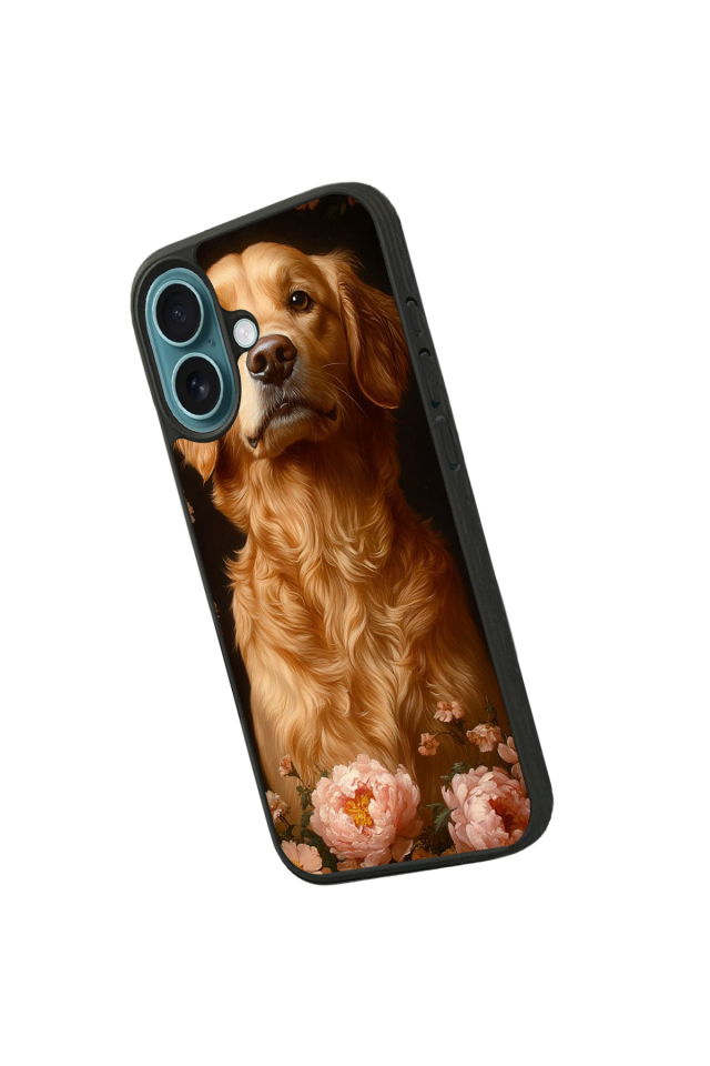 iPhone 16 Uyumlu Golden Kopek Tasarımlı Glossy Premium Kılıf