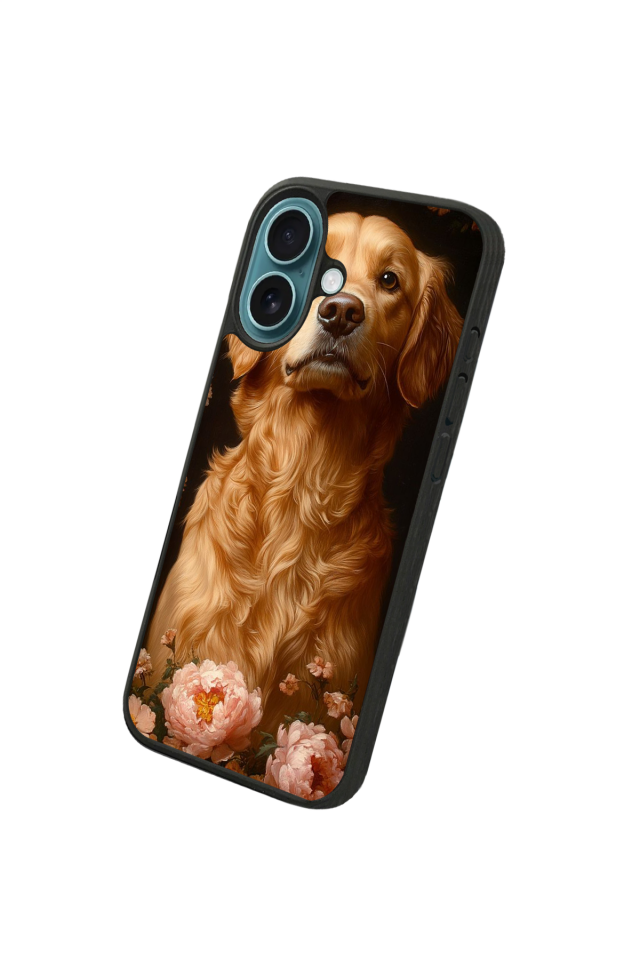 iPhone 16 Uyumlu Golden Kopek Tasarımlı Glossy Premium Kılıf