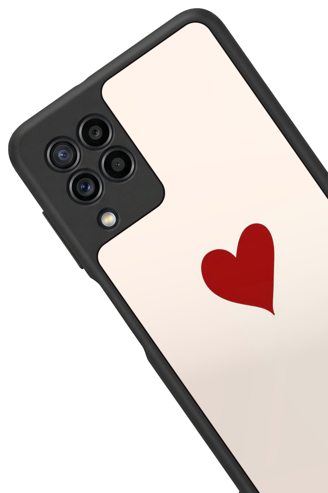 Samsung Galaxy M22 Uyumlu Kalp Love Tasarımlı Glossy Premium Kılıf