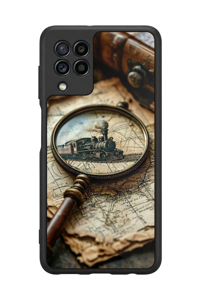 Samsung Galaxy M32 Uyumlu Pusula Tasarımlı Glossy Premium Kılıf