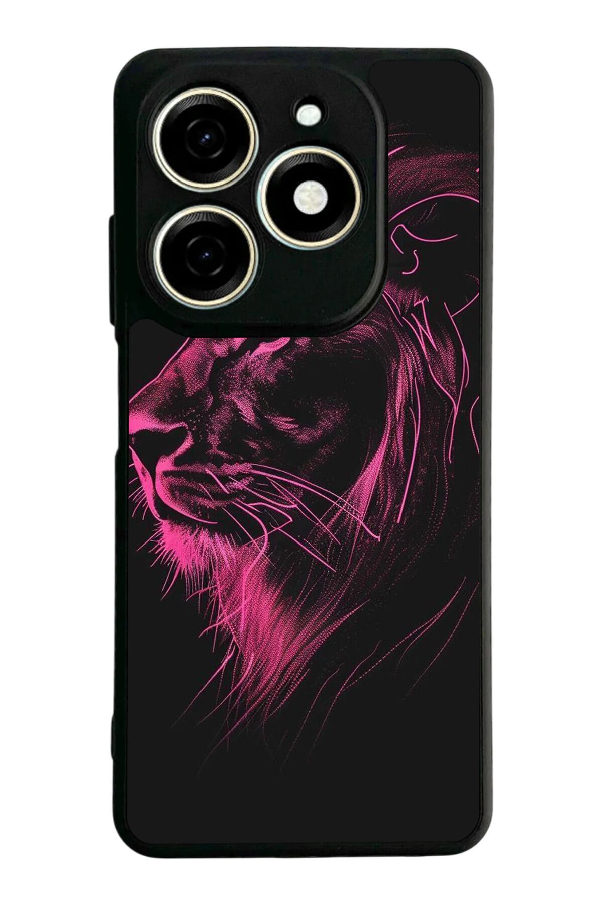 Tecno Spark 20/20C Uyumlu Aslan Tasarımlı Glossy Premium Kılıf