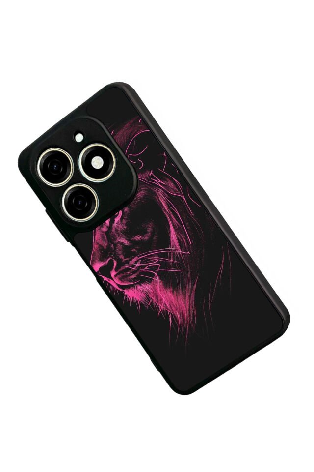 Tecno Spark 20/20C Uyumlu Aslan Tasarımlı Glossy Premium Kılıf