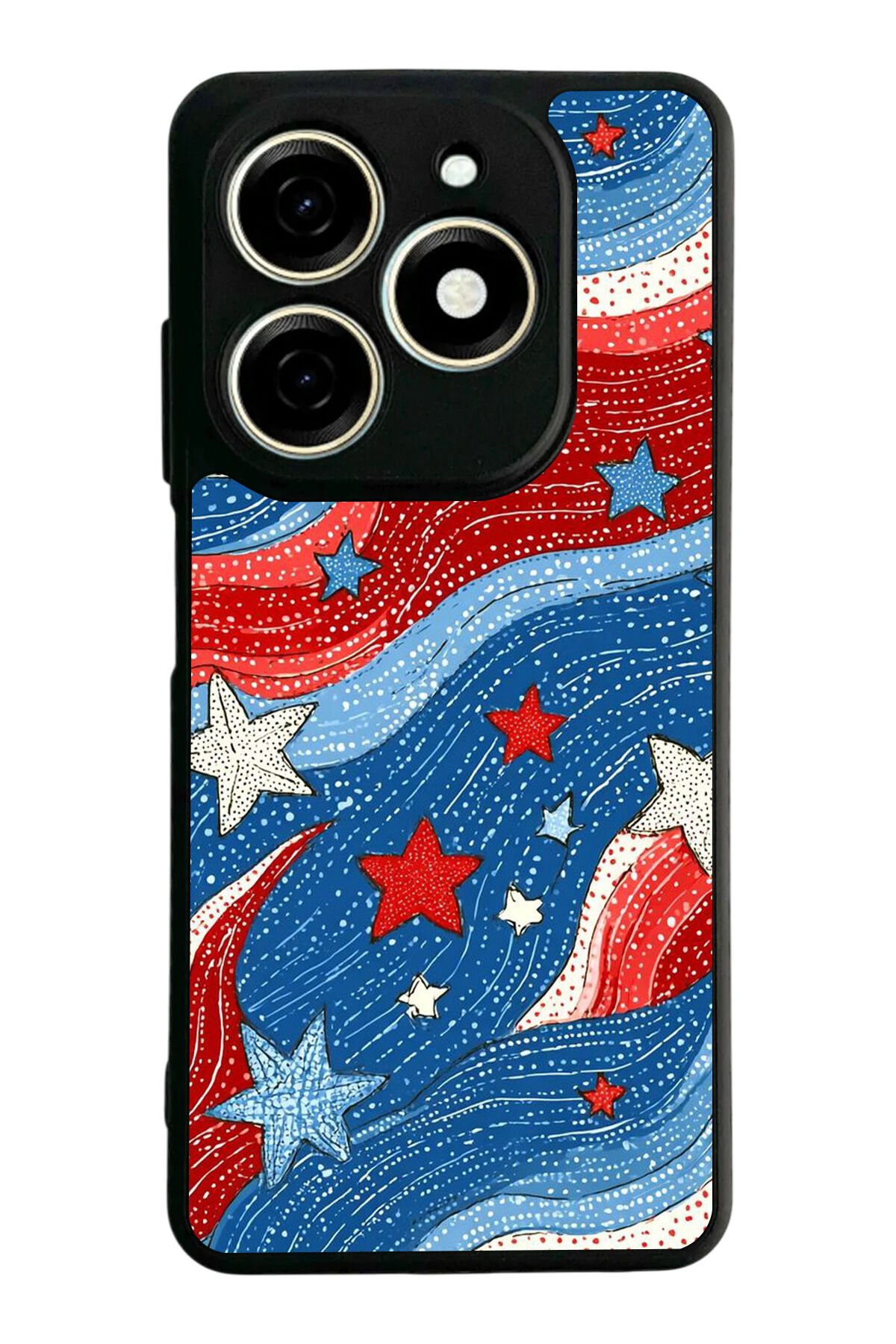 Infınıx Smart 8 Pro Uyumlu Retro Yildizlar Tasarımlı Glossy Premium Kılıf