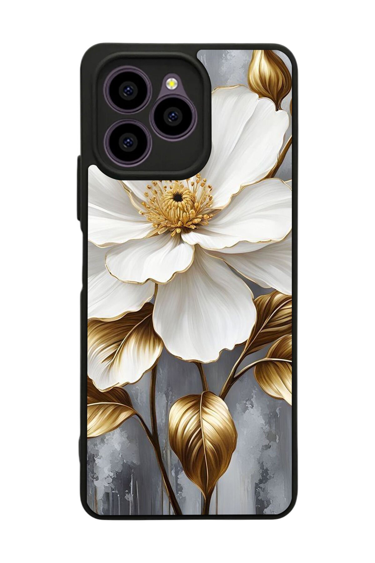 Omix X6 Uyumlu Yaldizli Cicek Tasarımlı Glossy Premium Kılıf