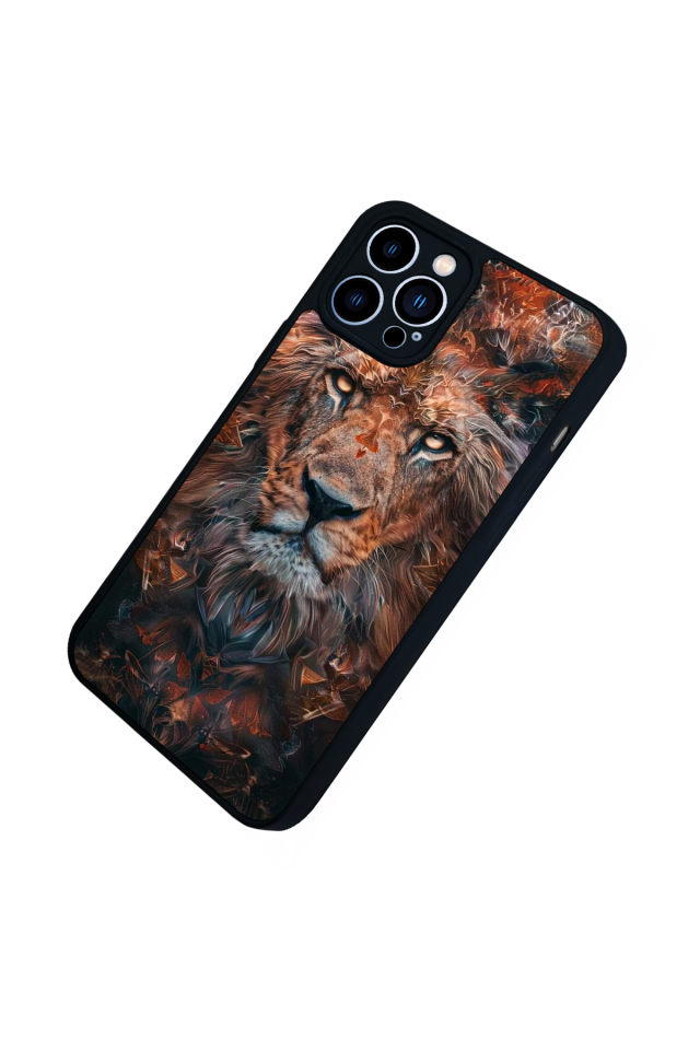 iPhone 13 Pro Max Uyumlu Aslan Tasarımlı Glossy Premium Kılıf
