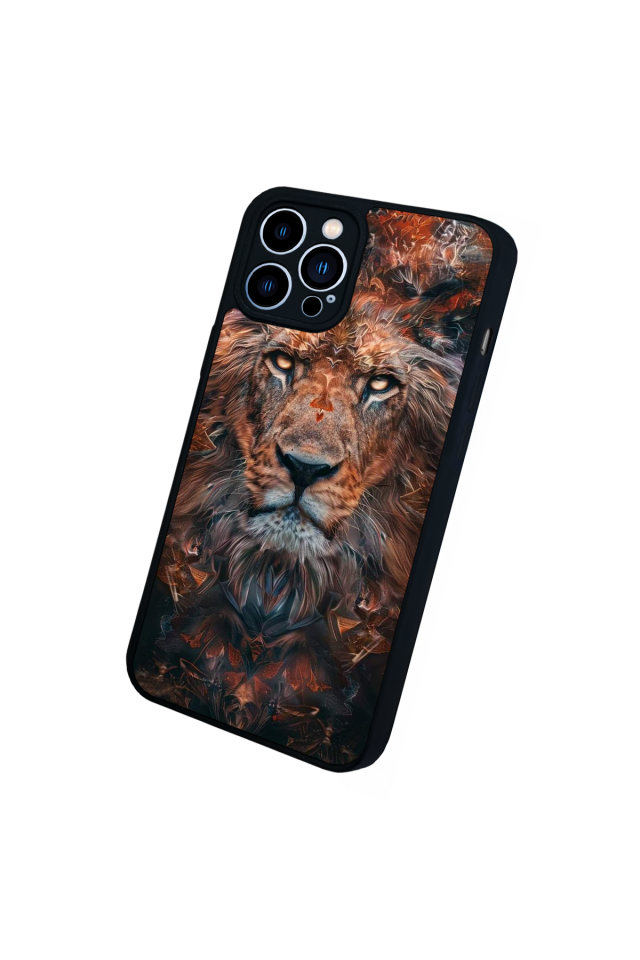 iPhone 13 Pro Max Uyumlu Aslan Tasarımlı Glossy Premium Kılıf