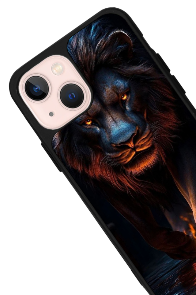 iPhone 14 Plus Uyumlu Aslan Tasarımlı Glossy Premium Kılıf