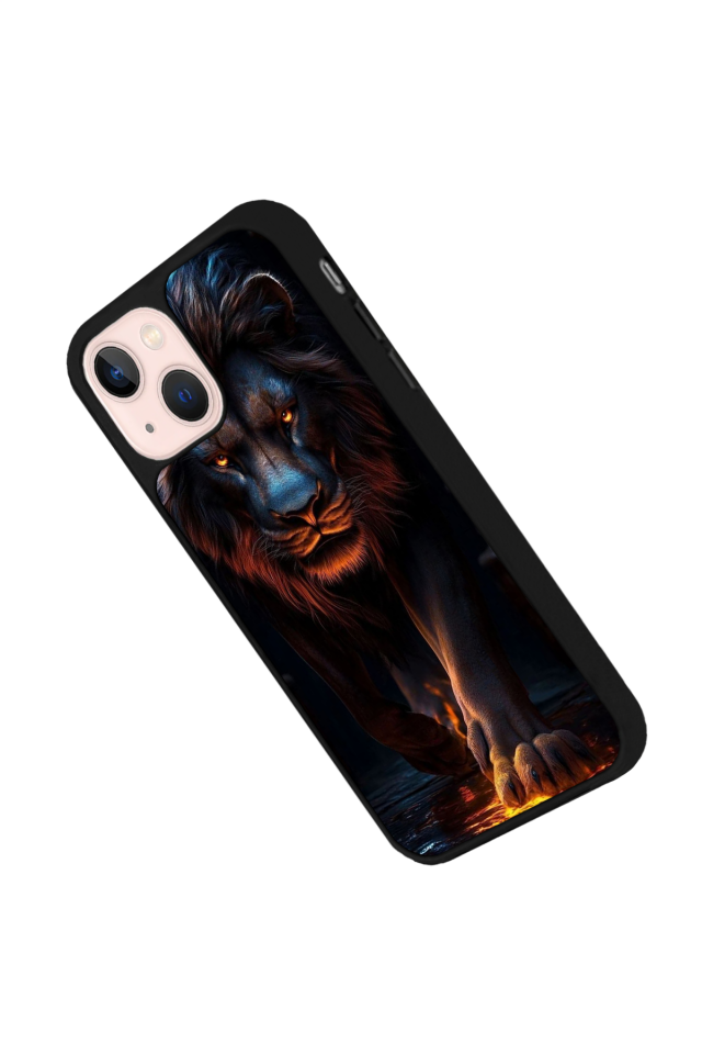 iPhone 14 Plus Uyumlu Aslan Tasarımlı Glossy Premium Kılıf