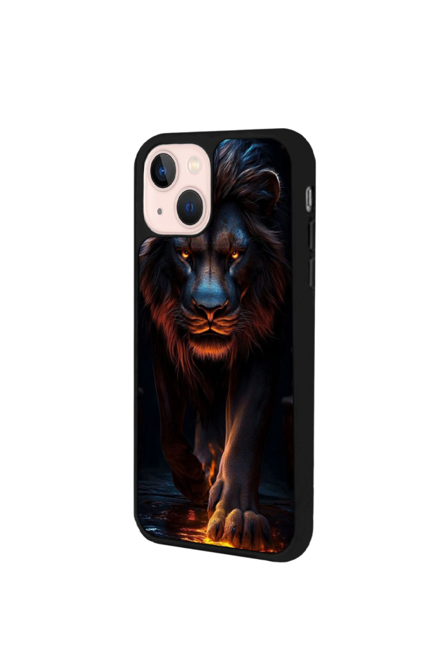iPhone 14 Plus Uyumlu Aslan Tasarımlı Glossy Premium Kılıf