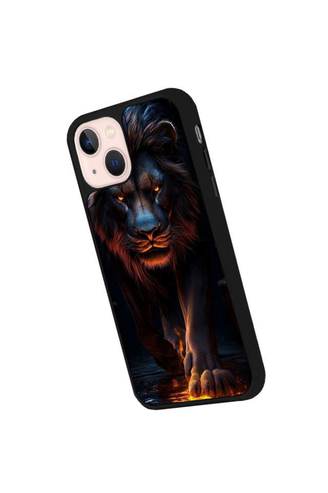 iPhone 14 Plus Uyumlu Aslan Tasarımlı Glossy Premium Kılıf
