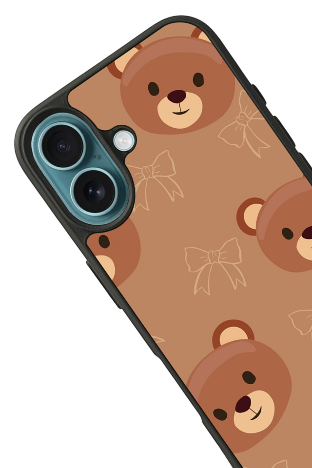 iPhone 16 Plus Uyumlu Ayı Tasarımlı Glossy Premium Kılıf