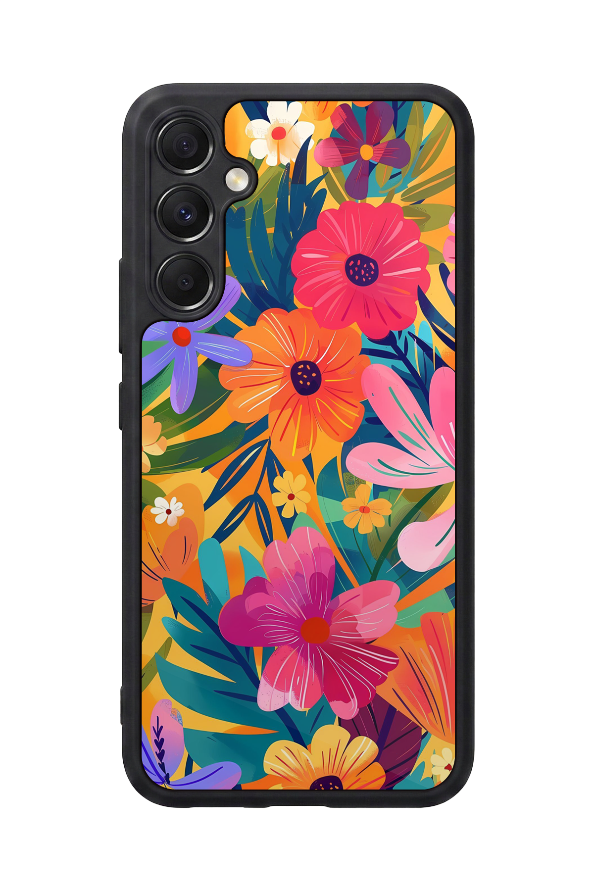 Samsung Galaxy M34 Uyumlu Floral Tasarımlı Glossy Premium Kılıf
