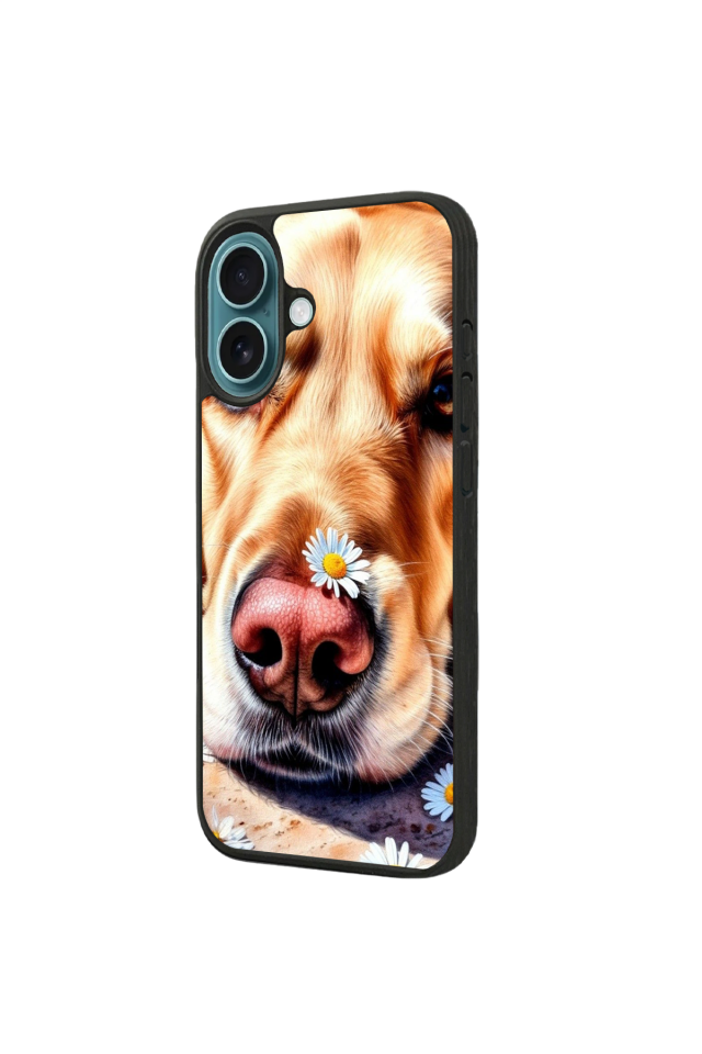 iPhone 16 Uyumlu Golden Kopek Tasarımlı Glossy Premium Kılıf