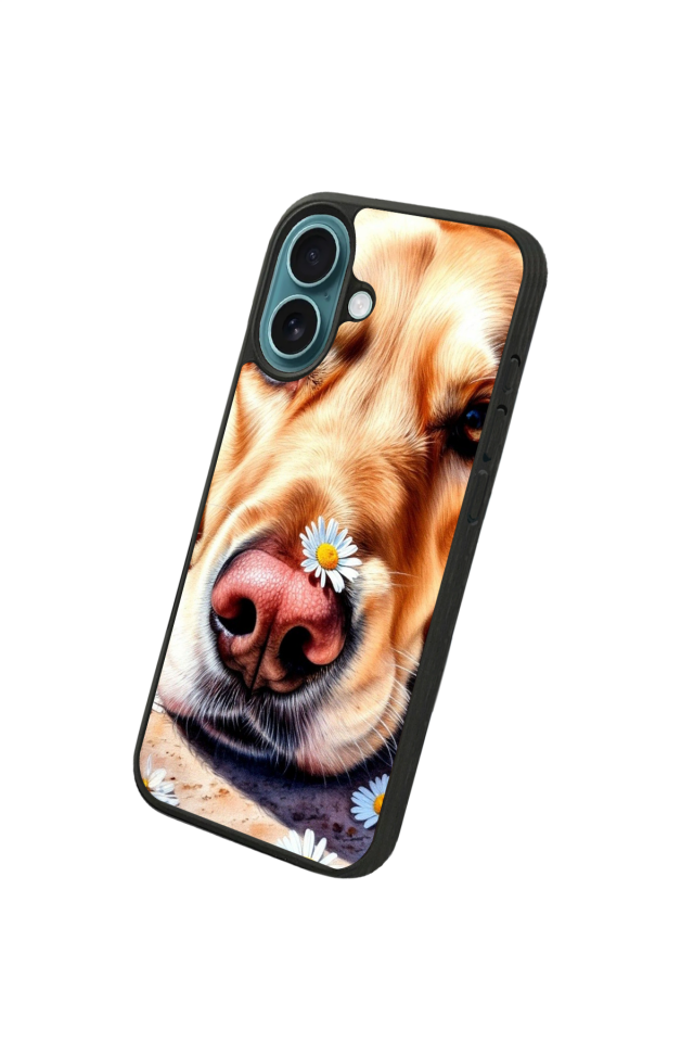 iPhone 16 Uyumlu Golden Kopek Tasarımlı Glossy Premium Kılıf