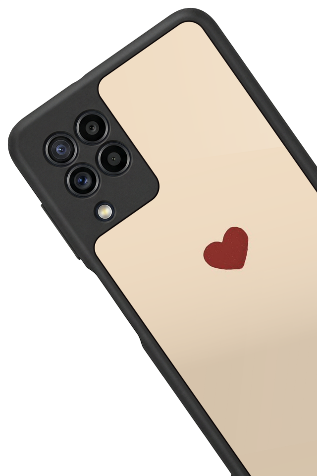 Samsung Galaxy M22 Uyumlu Kalp Love Tasarımlı Glossy Premium Kılıf