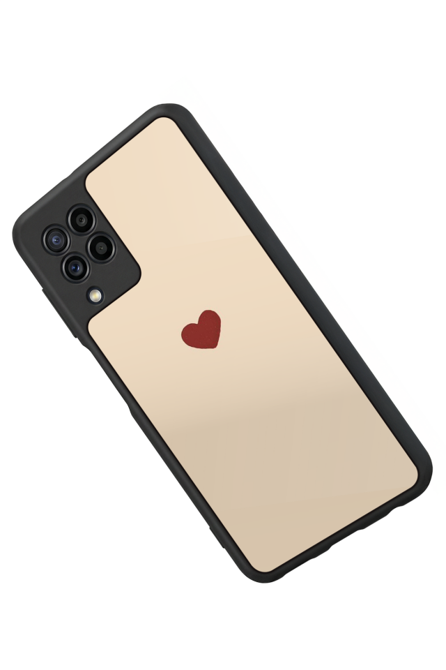 Samsung Galaxy M22 Uyumlu Kalp Love Tasarımlı Glossy Premium Kılıf