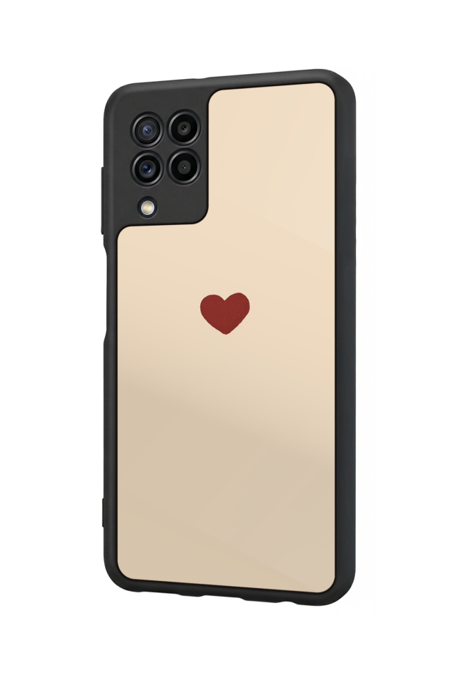 Samsung Galaxy M22 Uyumlu Kalp Love Tasarımlı Glossy Premium Kılıf
