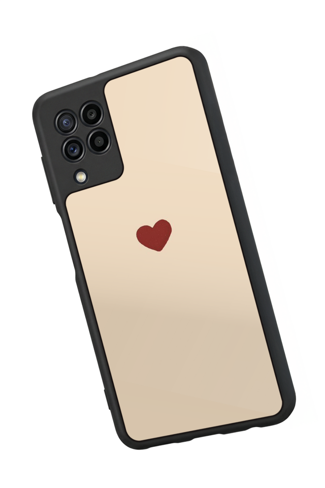 Samsung Galaxy M22 Uyumlu Kalp Love Tasarımlı Glossy Premium Kılıf