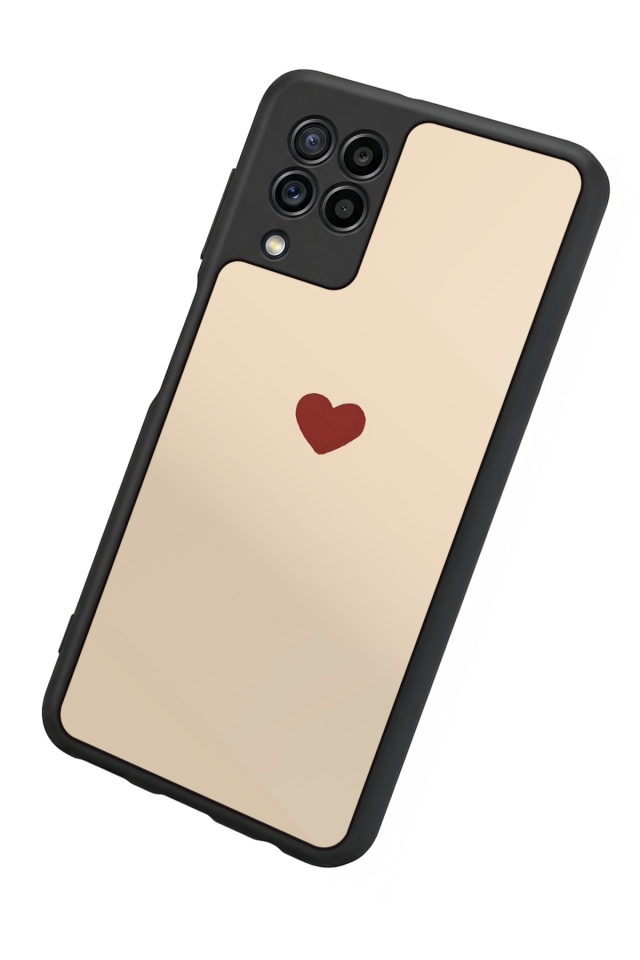 Samsung Galaxy M22 Uyumlu Kalp Love Tasarımlı Glossy Premium Kılıf