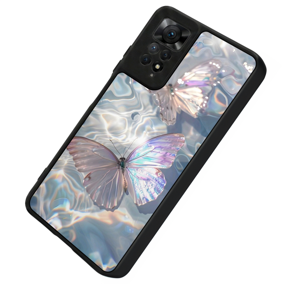 Xiaomi Redmi Note 12 Pro Uyumlu Kelebek Tasarımlı Glossy Premium Kılıf