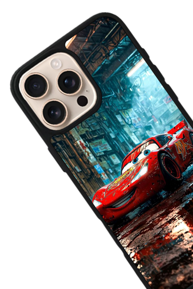 iPhone 16 Pro Max Uyumlu Simsek McQueen Tasarımlı Glossy Premium Kılıf