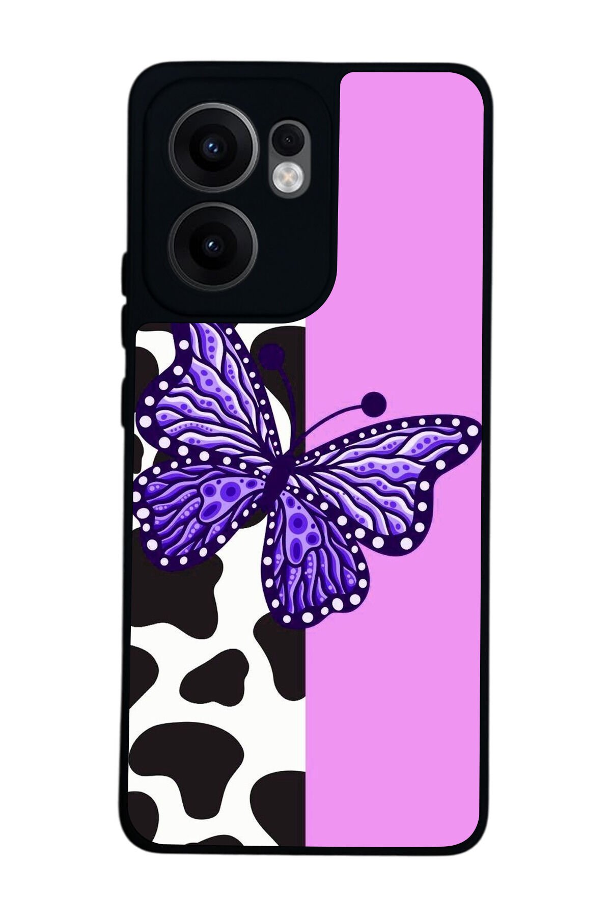 Oppo Reno 13F Uyumlu Kelebek Tasarımlı Glossy Premium Kılıf