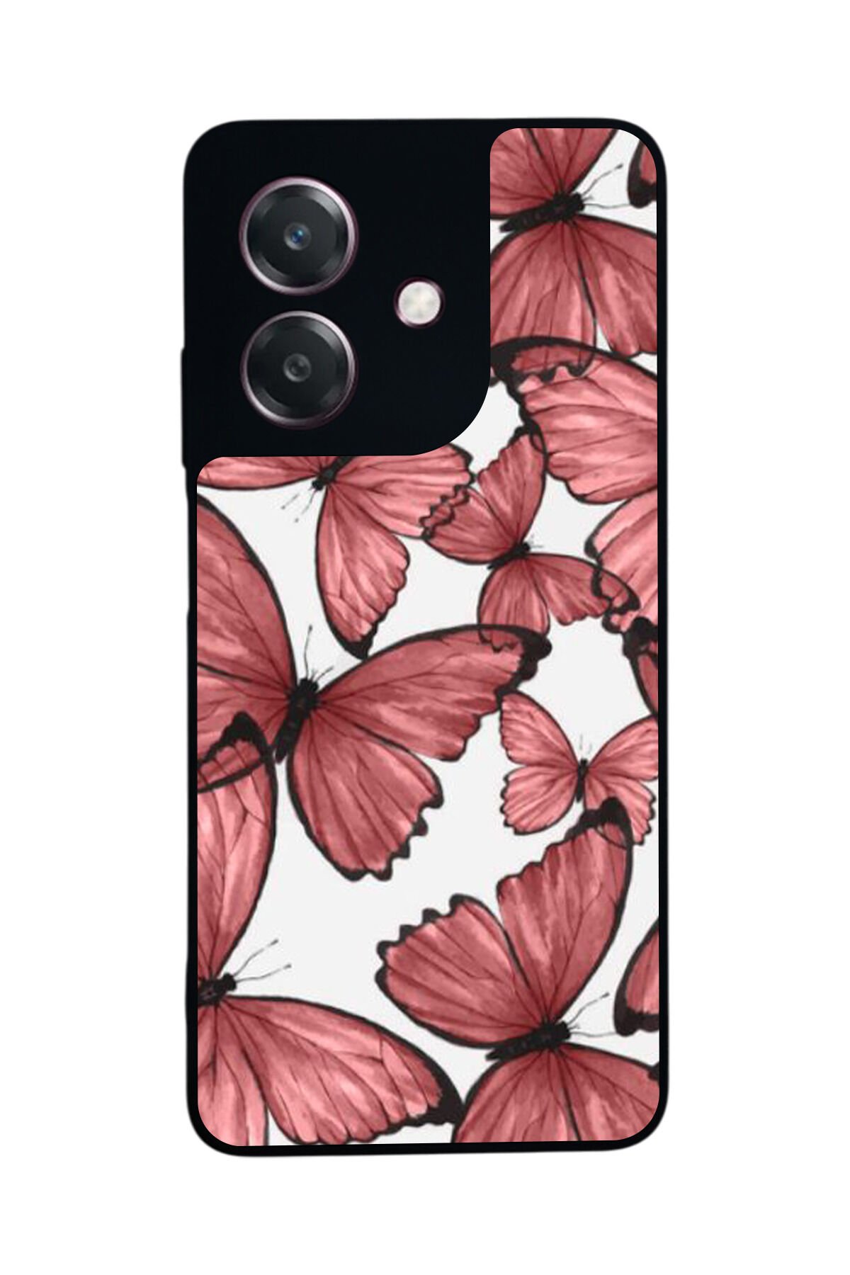 Oppo A3 5G Uyumlu Kelebek Tasarımlı Glossy Premium Kılıf