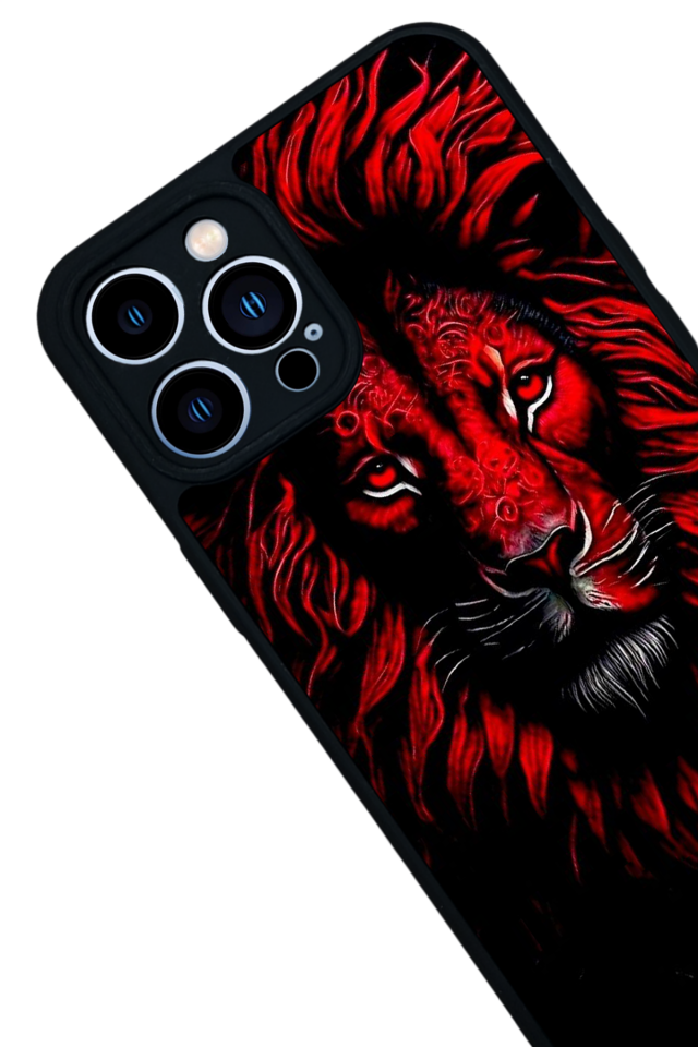 iPhone 13 Pro Max Uyumlu Aslan Tasarımlı Glossy Premium Kılıf