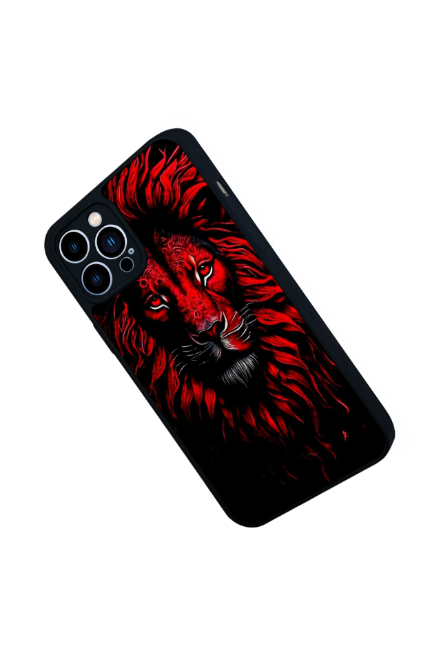 iPhone 13 Pro Max Uyumlu Aslan Tasarımlı Glossy Premium Kılıf