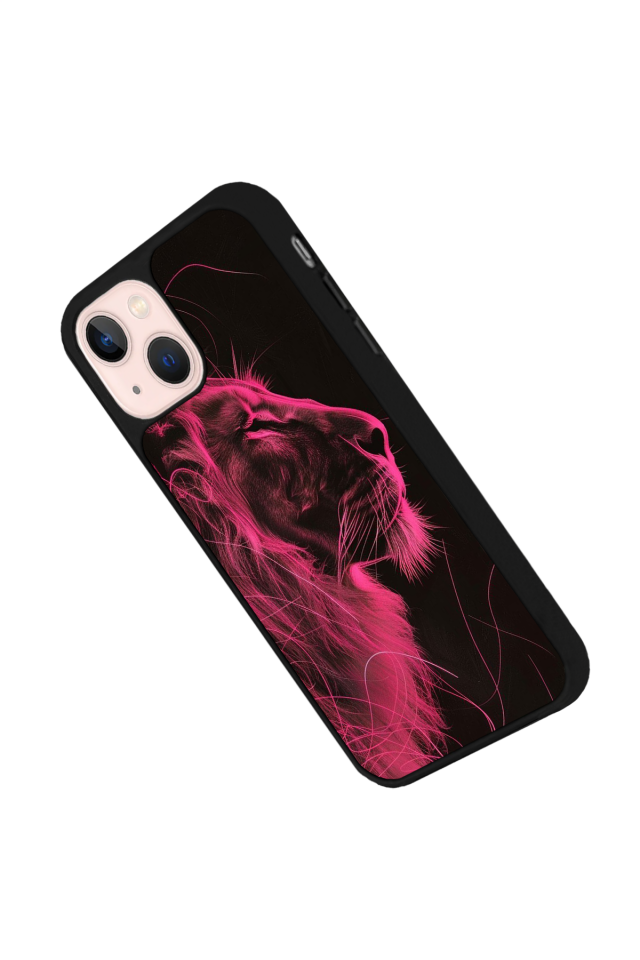 iPhone 14 Plus Uyumlu Aslan Tasarımlı Glossy Premium Kılıf