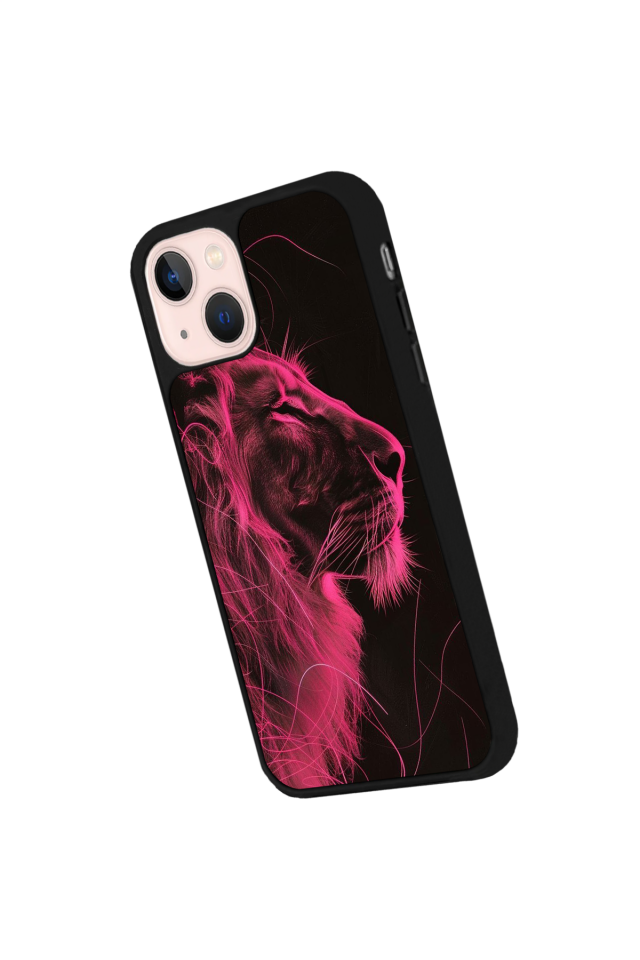 iPhone 14 Plus Uyumlu Aslan Tasarımlı Glossy Premium Kılıf