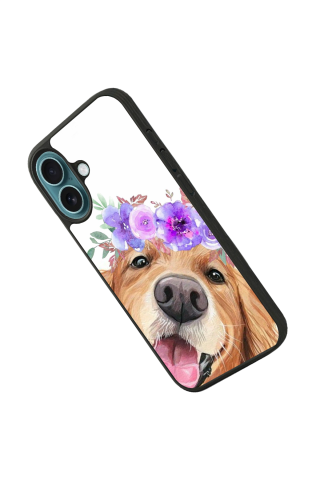 iPhone 16 Uyumlu Golden Kopek Tasarımlı Glossy Premium Kılıf