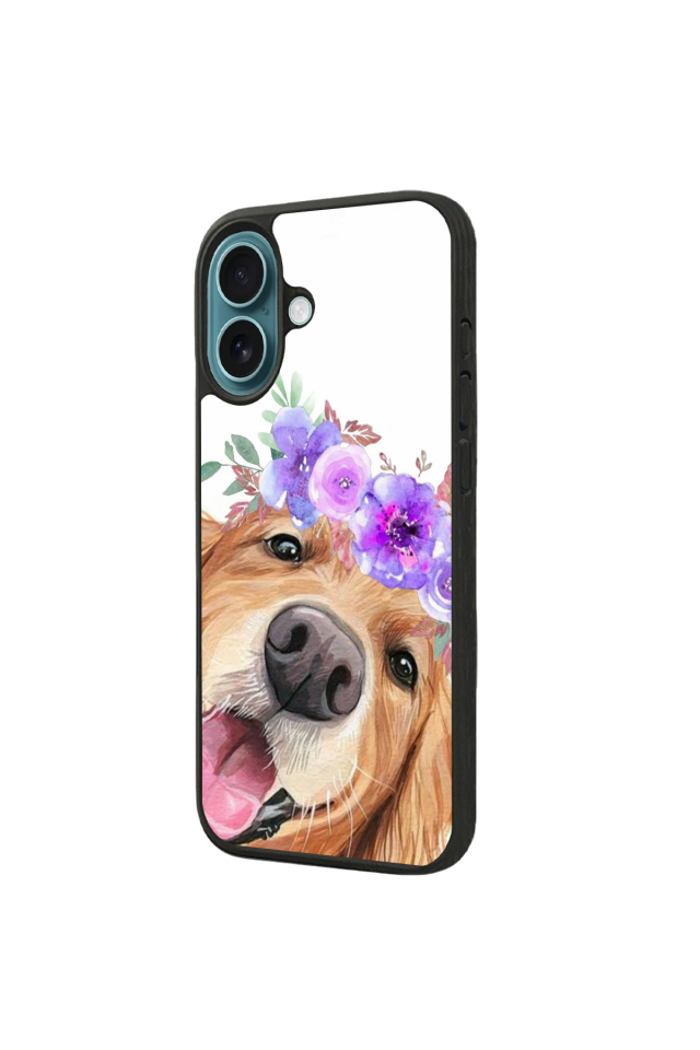 iPhone 16 Uyumlu Golden Kopek Tasarımlı Glossy Premium Kılıf