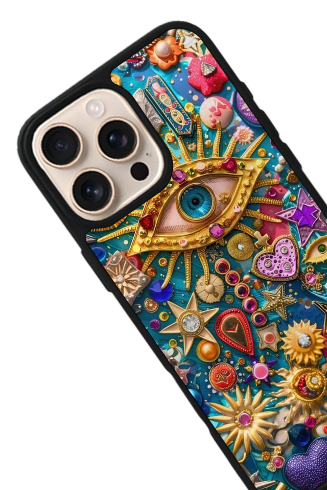 iPhone 14 Pro Max Uyumlu Göz Tasarımlı Glossy Premium Kılıf