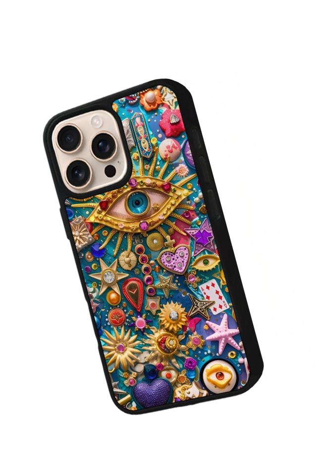 iPhone 14 Pro Max Uyumlu Göz Tasarımlı Glossy Premium Kılıf