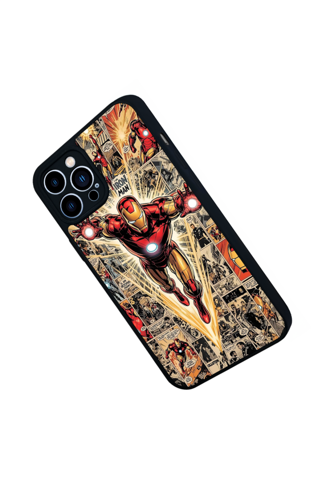 iPhone 12 Pro Max Uyumlu Iron Man ( Demir Adam ) Tasarımlı Glossy Premium Kılıf