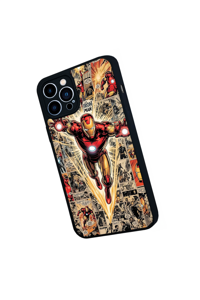 iPhone 12 Pro Max Uyumlu Iron Man ( Demir Adam ) Tasarımlı Glossy Premium Kılıf