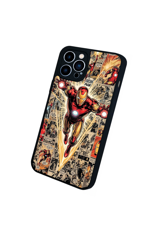 iPhone 12 Pro Max Uyumlu Iron Man ( Demir Adam ) Tasarımlı Glossy Premium Kılıf