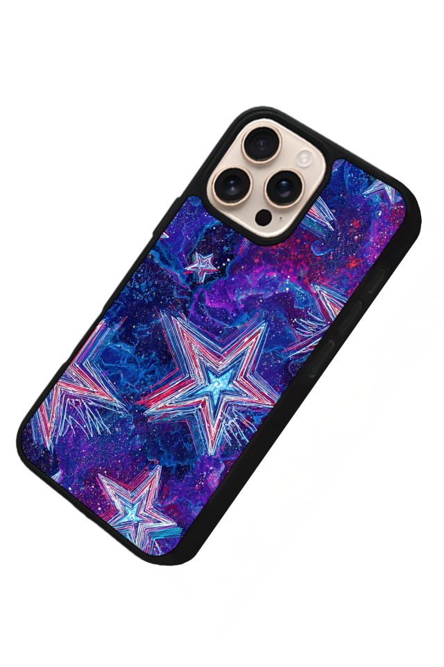iPhone 15 Pro Uyumlu Retro Yildizlar Tasarımlı Glossy Premium Kılıf