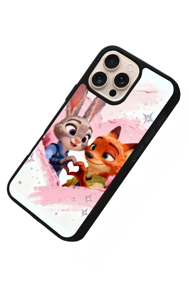 iPhone 15 Pro Uyumlu Zootropolis Tasarımlı Glossy Premium Kılıf